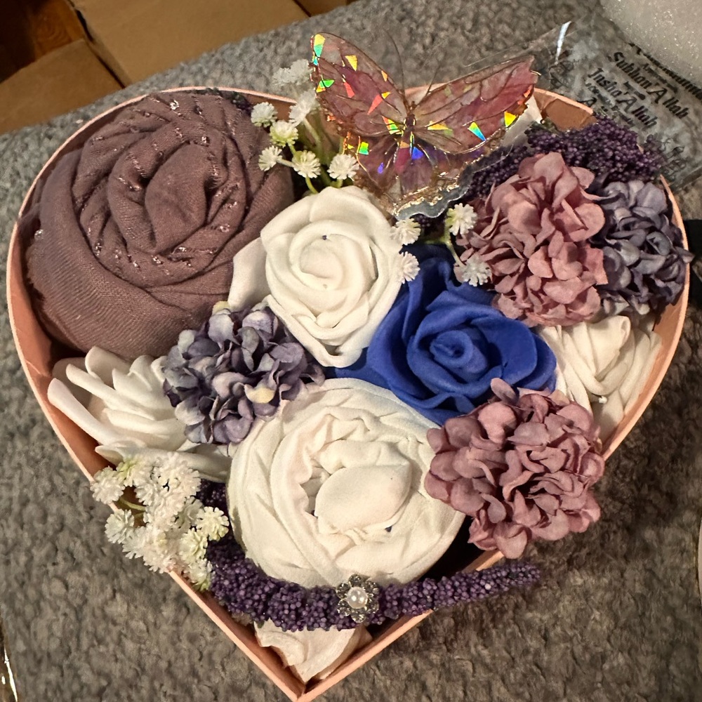 Beautiful handmade hijab flower box.